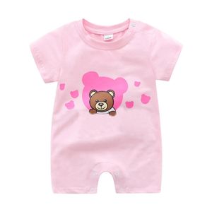 Vêtements d'été pour bébés filles et garçons, barboteuse à manches courtes et col rond, en coton, pour nouveau-né, combinaison une pièce