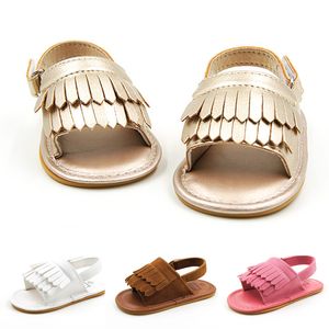 Peuter Baby Schoenen Zomer Zuigeling Kinderen Sandaal Prewalker PU Lederen Pasgeboren Baby Schoenen Jongens Meisjes Prinses Tassel Crib Schoenen zonder Logo