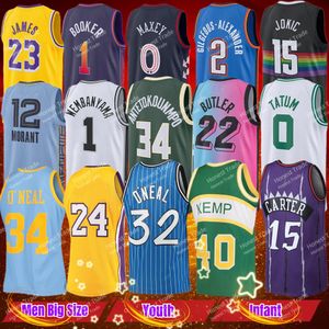 Toddler baby jeugd baby basketbal jersey durant antetokounmpo bird 12 Ja morant 3 Allen Iverson Butler Curry Jayson Tatum Kemp Lamelo Ball Carter Plus Size 4xl