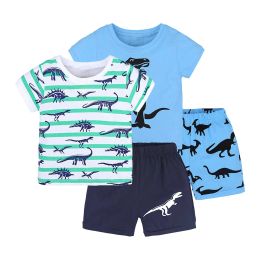 Peuterjongen met korte mouwen dinosaurus print shorts Pant set voor 1 tot 7 jaar outfits set kinderkleding babykleding 3 maanden