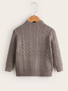 Toddler Boys Cable Trein Mot Mock Neck Sweater She01