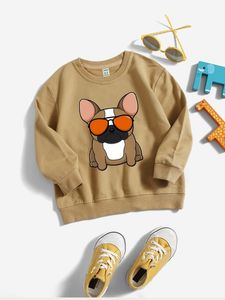 Sweat-shirt chien dessin animé pour tout-petits garçons, SHE