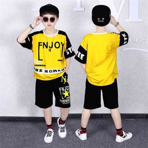 Peuter jongens kleding set zomer kinderen korte mouw t-shirts en broek mode hiphop sets trainingspakken jongen voor 12 jaar 210622