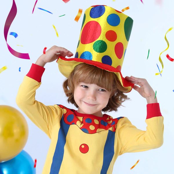 Chapeau de clown pour les enfants pour enfants Festival de roman infantile CAP MULTICOLOR BÉBÉ CADEAU DE VACANCE CARNIVAL Pâques accessoires de 1 à 5 ans