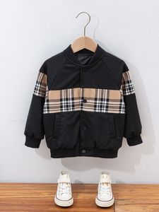 Toddler Boys Plaid Impression Bouton Up Jacket Raglan Sleeve Elle