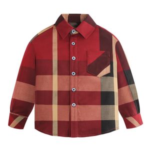 Chemises à carreaux à manches longues pour garçons, vêtements de printemps et d'automne pour enfants de 2 à 8 ans, dessus de chemise décontracté en coton