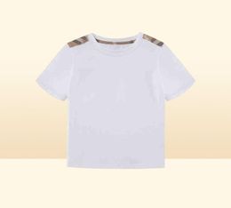 Toddler Boys Summer White T Shirts For Girls Child Designer Brand Boutique Kinderkleding Groothandel Luxe Tops Kleding AA2203161646297