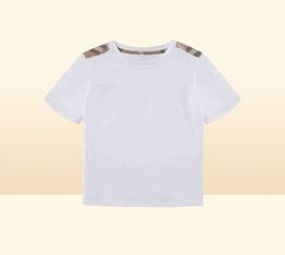 Toddler Boys Summer White T Shirts For Girls Child Designer Brand Boutique Kinderkleding Groothandel Luxe Tops Kleding AA2203163228156