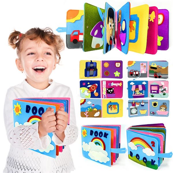 Planche occupée pour tout-petits, jouets d'apprentissage, livres Montessori pour enfants de 13 ans, éducation précoce, jouet sensoriel pour garçon et fille, 240223