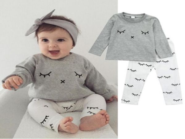 Conjunto de ropa para niños pequeños, ropa de boutique para bebés recién nacidos, traje gris, chándal deportivo, legging, calentador, pantalón blanco, manga larga, Outfi6120803