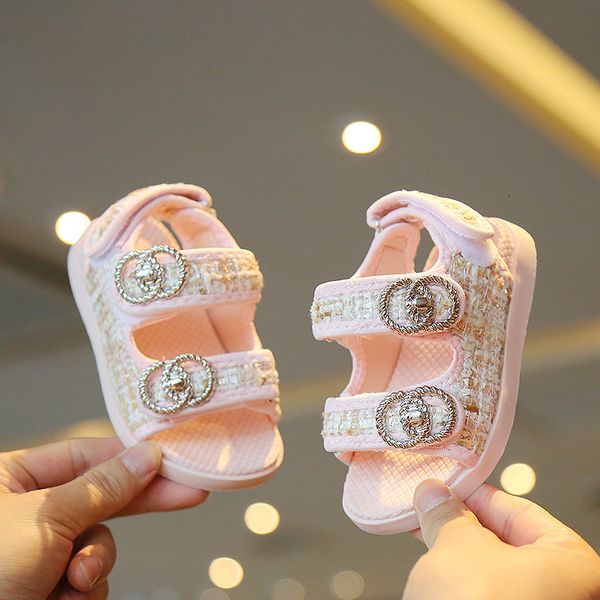 Toddler Designer Sandals Sandals Girls Summer Princesse Elegant Double Hook Design Chaussures Fashion Baby Soft Beautiful Beach 230601