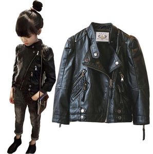 Peuter Girl Leather Jacket Fashion zip jas jas voor 112 jaar meisjes kind warme winter vacht in jas kleding 282N6137365