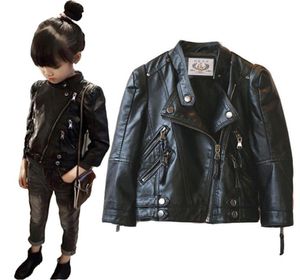 Peuter Girl Leather Jacket Fashion zip jas jas voor 112 jaar meisjes kind warme winter vacht in jaskleding 282N9388925