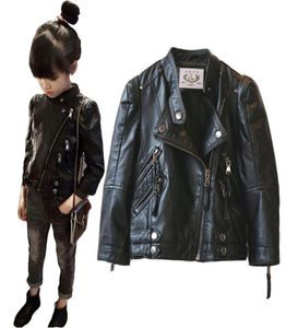 Peuter Girl Leather Jacket Fashion zip jas jas voor 112 jaar meisjes kind warme winter vacht in jaskleding 282N1391699