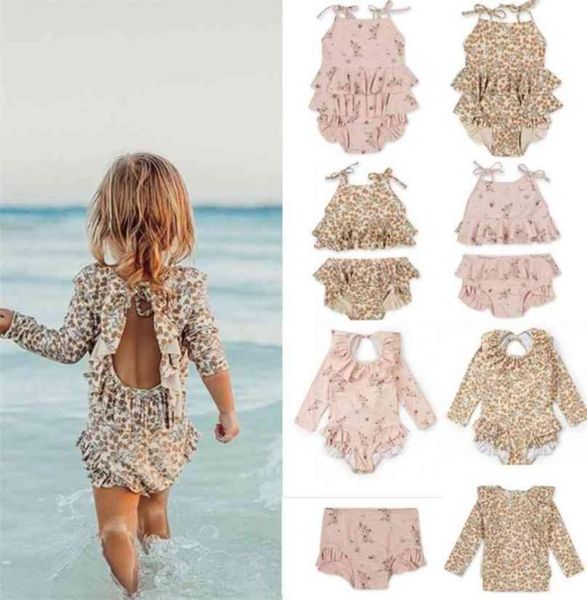 Enfant en bas âge filles garçons maillots de bain été KS marque bébé Hawaii vêtements enfants maillot de bain fleuri enfants maillots de bain mignon Bikini 2108048972398