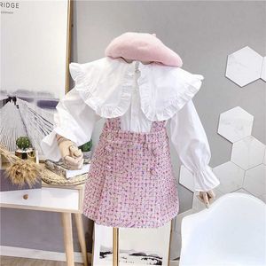 Toddler Girls Vêtements Set Couleur Dot Strap Street Jupe Costumes Tenue Enfants Adolescentes Vêtements Vêtements Chemises Blancs Vêtements Coréens mignons Vêtements coréens x0902