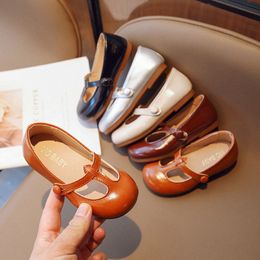 Teuter meisjes leren prinsesschoenen Kinderleer Schoenen Zwart roze zilverwitje Kinderkinderen voetbescherming schoenen 21-35 A2ij#