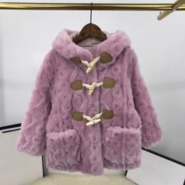 Ensemble de manteaux de couleur violette pour petites filles, 110-160cm, vêtements d'extérieur gris de styliste pour enfants garçons, vêtements d'hiver, style décontracté