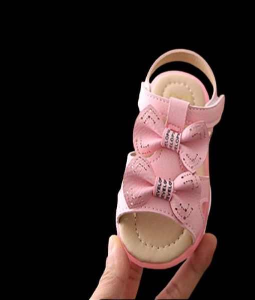 Bambin filles sandale enfants chaussures avec lumière mignon arc bébé filles sandales lumière LED princesse sandales filles taille 21-306638591