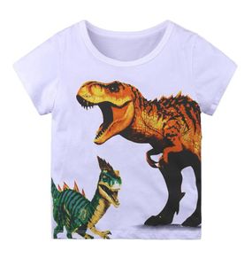 Vêtements d'été en coton à manches courtes pour bébés garçons, t-shirt à col rond, design de dinosaure, haut pour garçons de 16 ans, Tshirt5655456