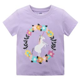 Ropa para bebés y niñas pequeñas, camisetas de verano de manga corta de algodón, camiseta con diseño de cuello redondo para niñas de 1 a 6 años