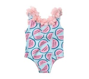 Peuter Baby Baby Meisjes Watermeloen Badpak Badmode Zwemmen Bikini OnePiece Bodysuit Badmode voor 04Years Meisje 20204373795