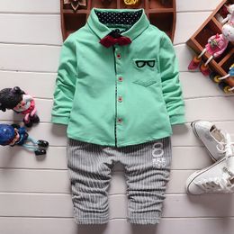 Peuter babyjongens pakken trainpakken mode katoen lente herfst formeel slijtage kinderen jongen kinderkleding kleding set 2 stks kleding