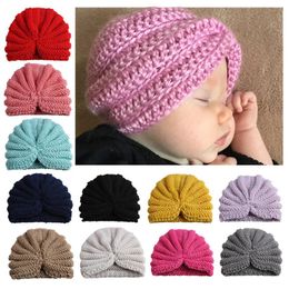 Peuter baby Indian Hat Kids Winter Beanie Hats Baby Gebreide petten Baby Hoofdkleding Mode Cap Hoofdbandaccessoires