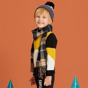 Écharpe colorblock vintage à carreaux pour tout-petits/enfants 210528