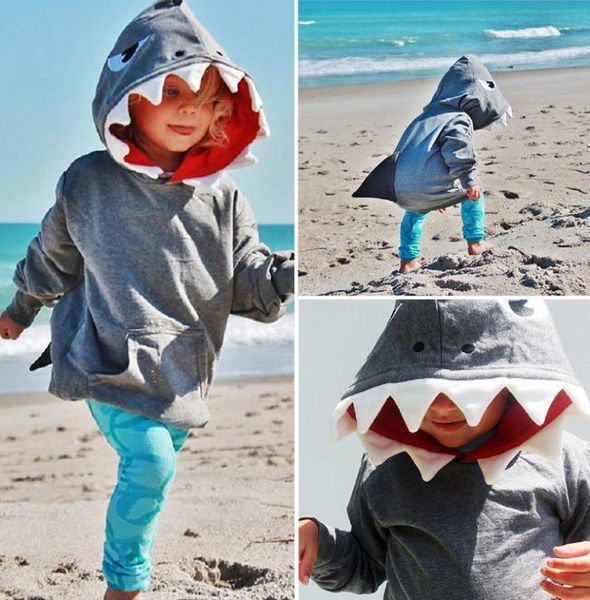 Enfant en bas âge enfants bébé garçons requin hauts à capuche veste à capuche manteau vêtements d'extérieur Clothes9804807