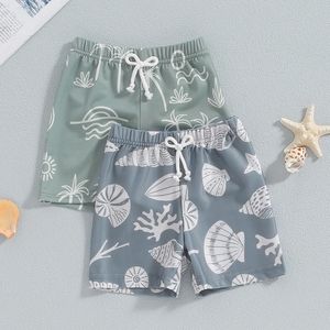 Toddler Kids Baby Boys Board Board Summer Shell Print Print élastique Taille de baignade pour les enfants de maillot de bain Beldwear 240510