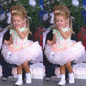 Peuter kinderen baby bloemenmeisjes jurken Miss America op maat gemaakte organza cupcake tutu meid pageant jurken feest draagt voor baby 157b