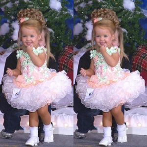 Peuter kinderen baby bloemenmeisjes jurken Miss America op maat gemaakte organza cupcake tutu meid pageant jurken feest draagt voor baby 2773