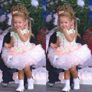 Peuter Kids Baby Bloemenmeisje Jurken Miss America Custom Made Organza Cupcake Tutu meisje Pageant Jurken Party Draagt Voor In290z
