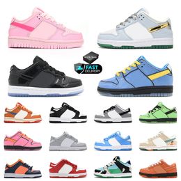 Chaussures de marque pour enfants en bas âge Baskets pour jeunes bébés Panda Chunky Strawberry Low Filles Garçons Enfants Baskets de chaussures University Blue Triple Rose Gris Pandas Chaussure