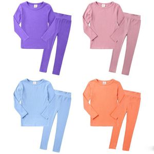 Enfant en bas âge enfants en bas âge filles pyjamas vêtements costumes printemps hiver vêtements de nuit coton tricoté coton unisexe enfants Homewear