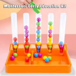 Toddler Math Teaching Aids Rainbow Balls Clip Perles de tri Tourage Tube Couleur Match Match Enfants Enfants Montessori