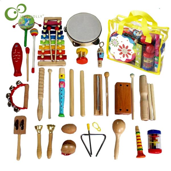 Instruments de musique pour tout-petits, jouet éducatif préscolaire à Percussion en bois pour enfants, ensemble de jouets pour bébés, 240131