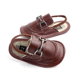 Sandalias para bebé recién nacido, zapatos de suela blanda, sandalias de cuero, zapatos de bebé de verano para antes de caminar, 0-18M