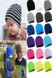 Toddler NOUVEAU-né les chapeaux pour bébé hiver chauds tricot enfants enfants garçons filles bonbons couleurs tricottes chapeaux infantiles