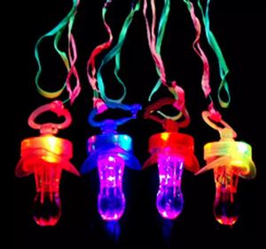 Toddler Orthodontische tepel Whistle Flash Glow Sticks Party Supplies Toy Pacifier Care Led flitsende baby fopspeen willekeurige kinderen kerstcadeau