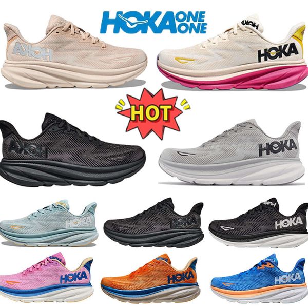 Chaussures de course pour tout-petits Hoka Clifton 9 baskets chaussures de créateur pour enfants Free People garçons filles enfants bébé enfant jeunesse bas tout-petits noir rose baskets de sport 66