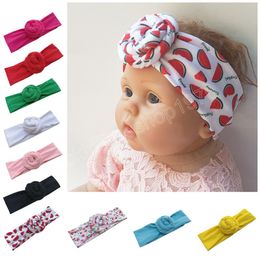 Toddler Soft confortable Hairband élastique mignon dessin animé pastèque imprimé nœud Band Baby Headwear Photography accessoires