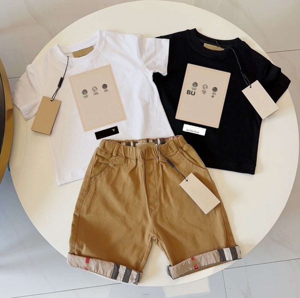 Toddler T-shirt Kids Clothes Kid Set Boys Designer Set 1-15 Ages Girl Boy Luxury Summer Shorts Sheeve With Letters Tags Classic Black White 1125ess