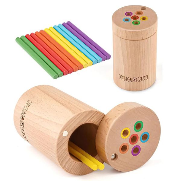 Jouets Montessori pour tout-petits de 1, 2 et 3 ans, couleurs assorties, motricité Fine, bâton éducatif sensoriel en bois, jeu de société 240131