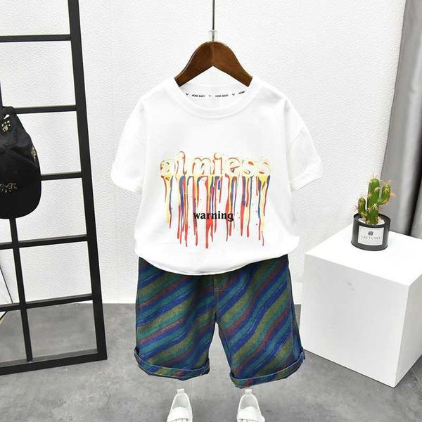 Toddler Year Casual Boys Clothing ensembles Summer Summer Colonte Coton Kids Tops Shorts PCSET