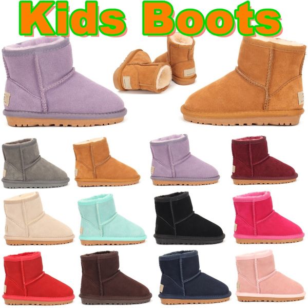 Botas de nieve de diseñador para niños Botas para niños pequeños 5854 Bebés australianos, niñas, niños Botas cálidas Zapatos de cuero para jóvenes Botines de invierno 01Da #