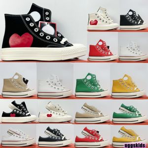 Zapatos de lona para niños pequeños Diseñador de niños 1970 Zapatillas de deporte casuales clásicas Alpargata Chucks Niños Bebé Infantes 70s Negro Blanco Alto Bajo plano Zapatillas de deporte Zapatillas de plataforma