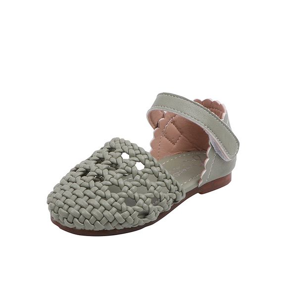 Tout-petits filles sandales bout-capuchon enfants chaussures d'été sandales pour enfants cheville enveloppe découpes doux protéger orteils style de tissage 21-30 210226