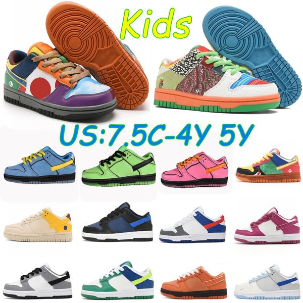 Toddlers Kids Designer Chaussures Low Boys Girls Sneakers Skateboard Trainers Enfants Enfants jeunes Kid Shoe Taille 4Y 5Y